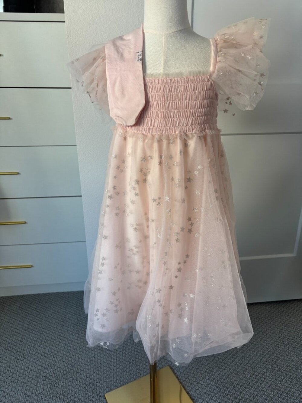 LUNA LUNA Light Pink Tulle Princess Dress Star Embellishments Girl's Size 8